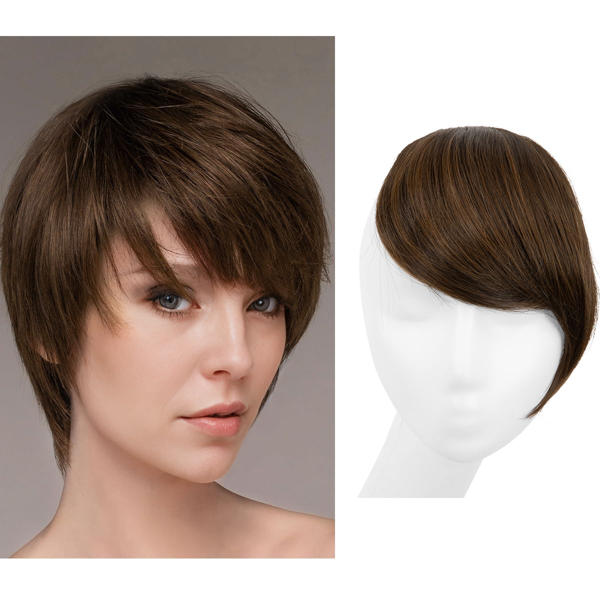 Chocolate Clip-in Bangs