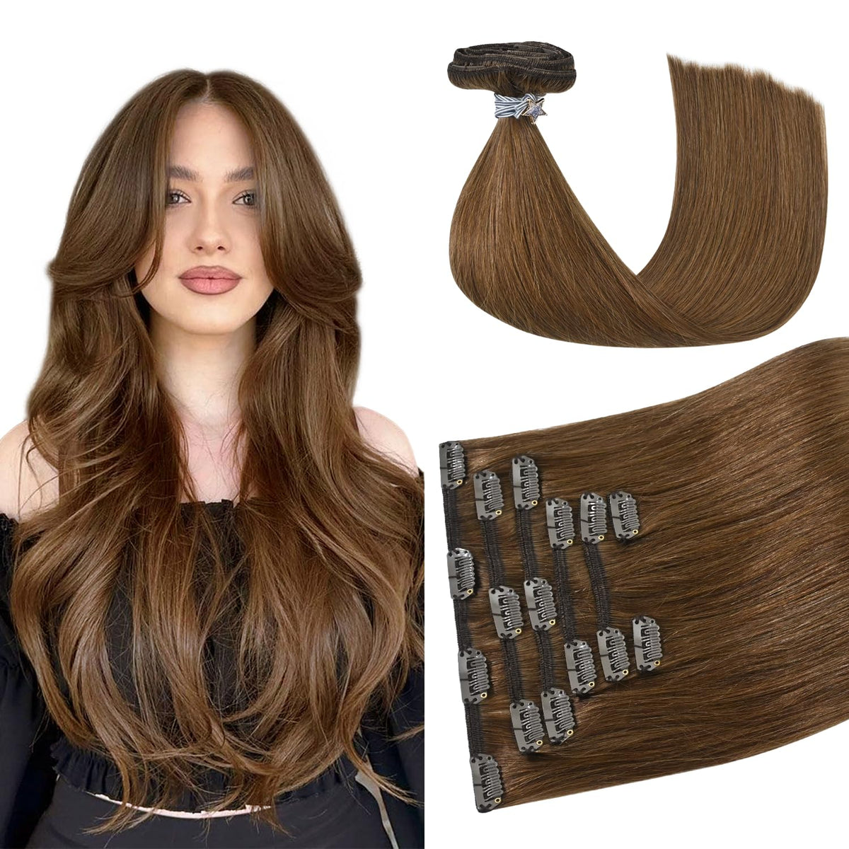 Light Brown Clip-In Hair Extensions
