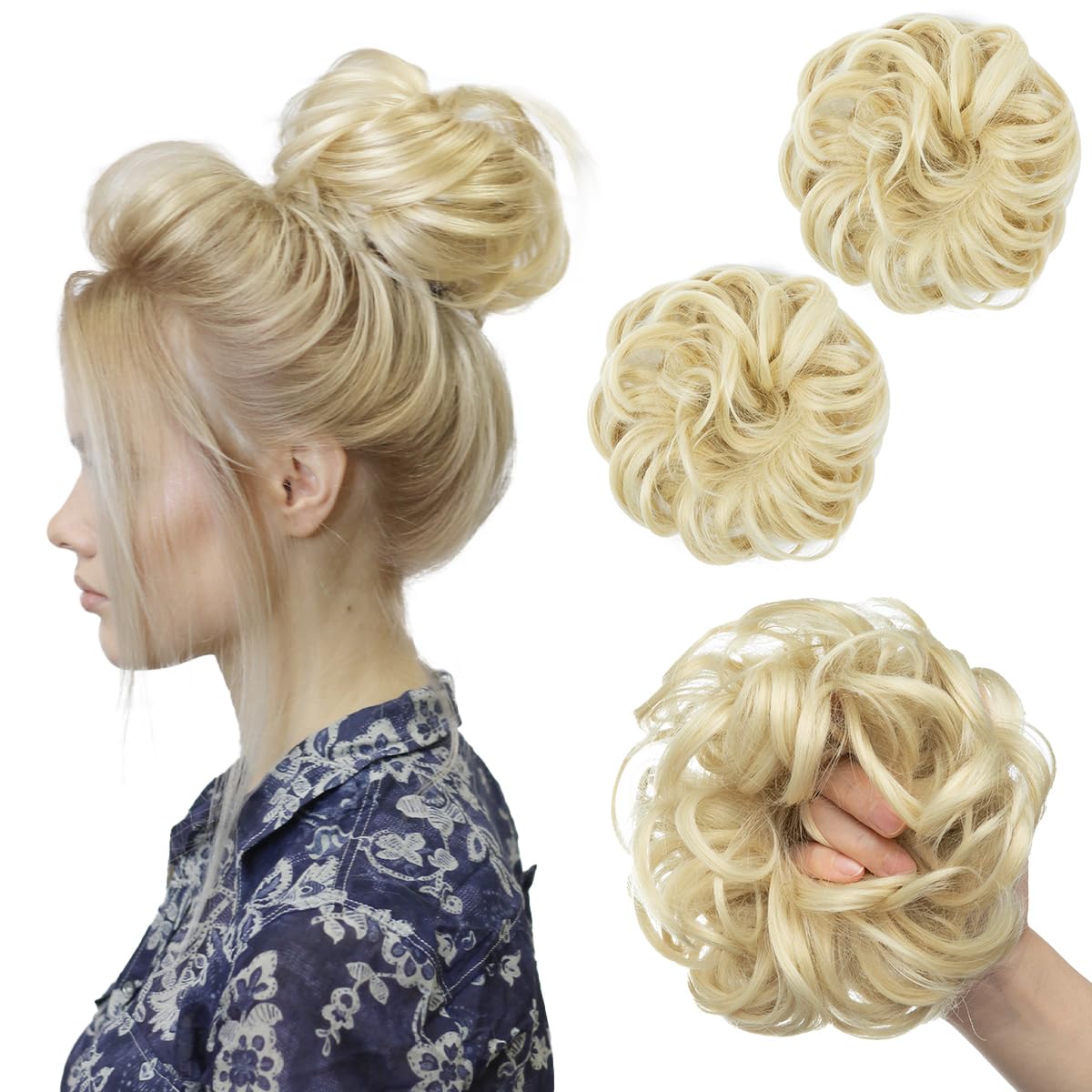 Beach Blonde Hair Buns (2 Pieces)