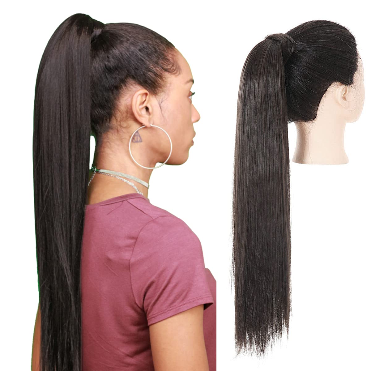 Off Black Ponytail Hair Extension