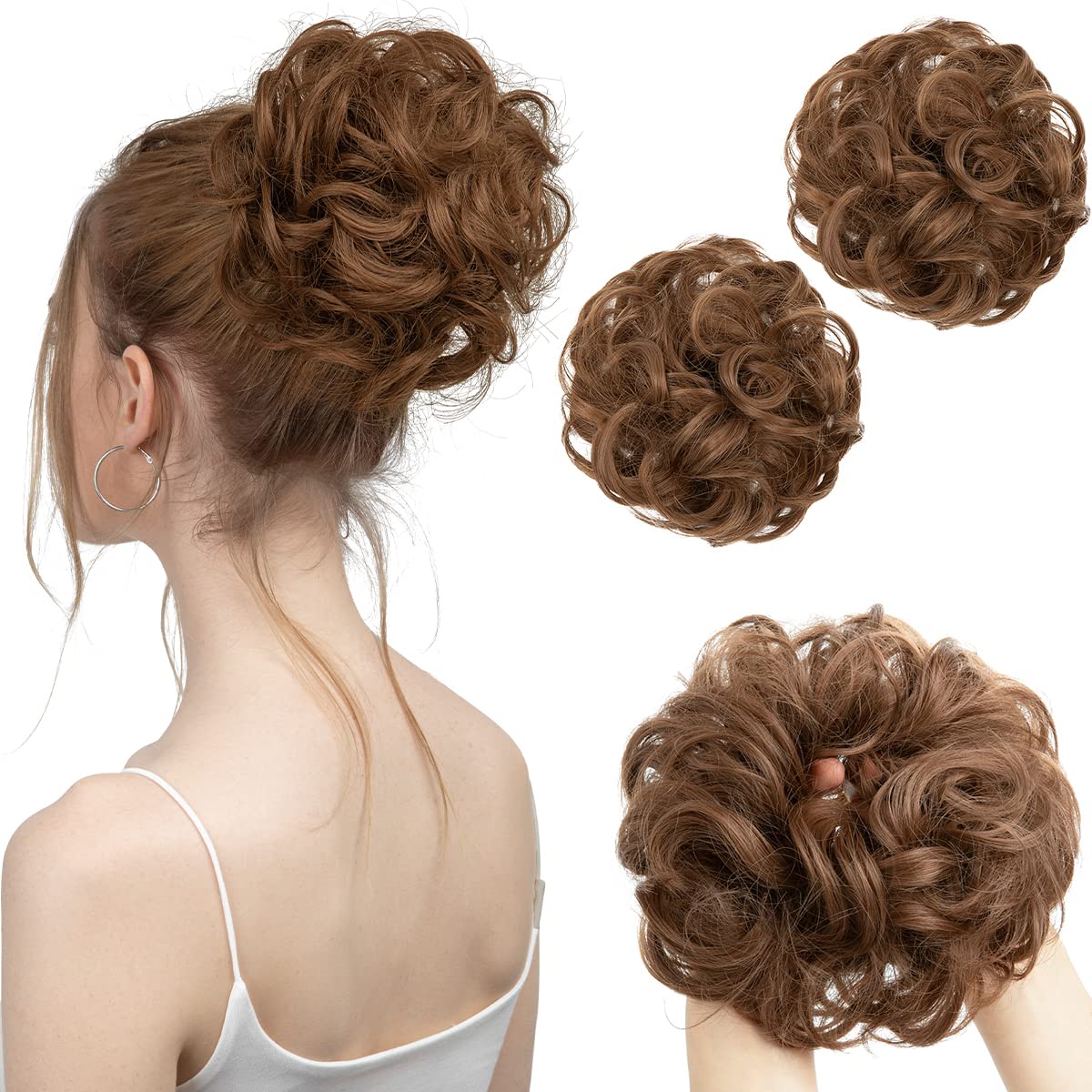 Light Golden Brown Hair Buns (2 Pieces)