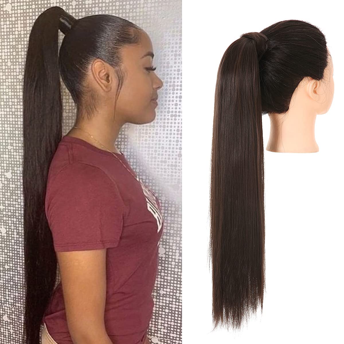 Dark Brown Ponytail Hair Extension