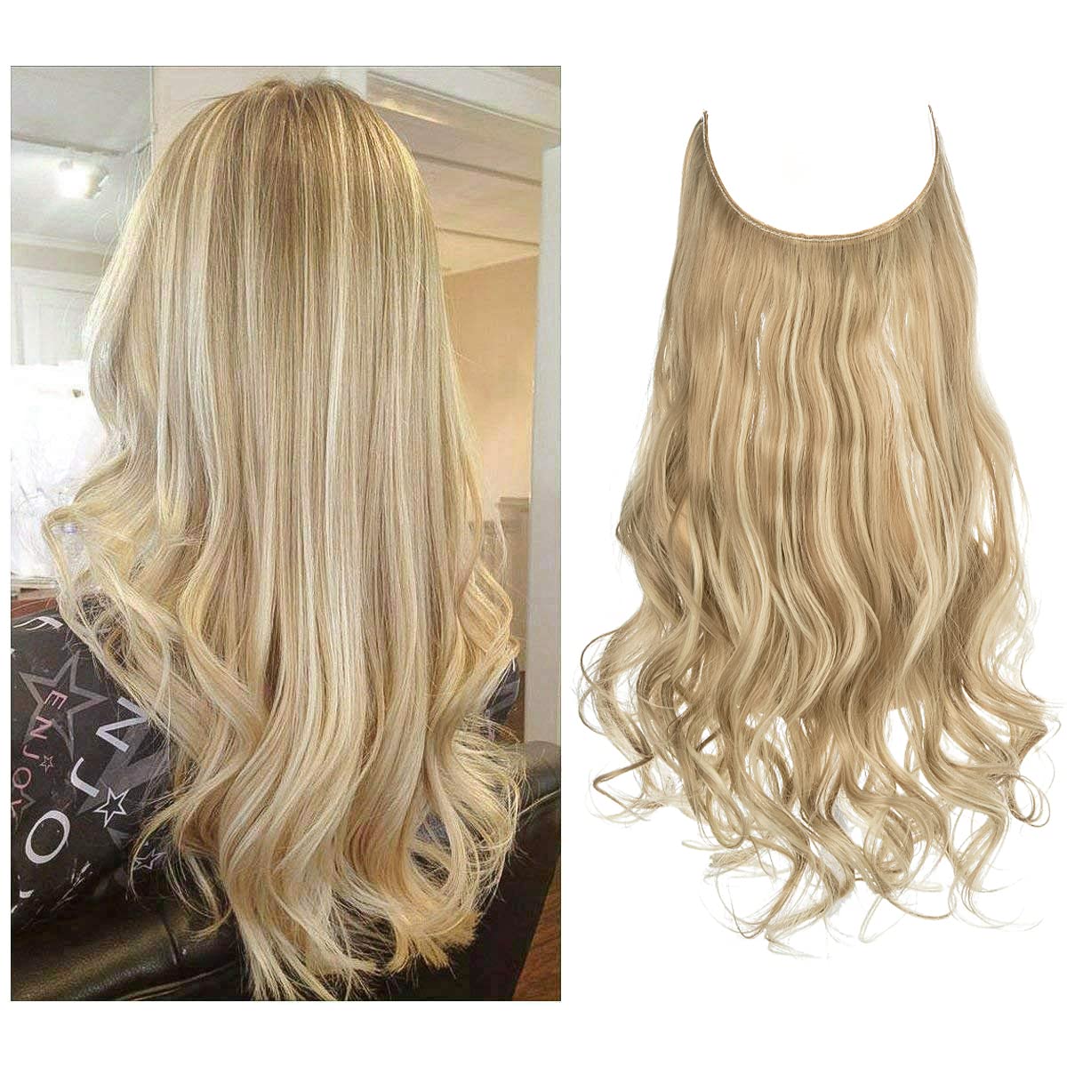 Dark Blonde Halo Hair Extensions