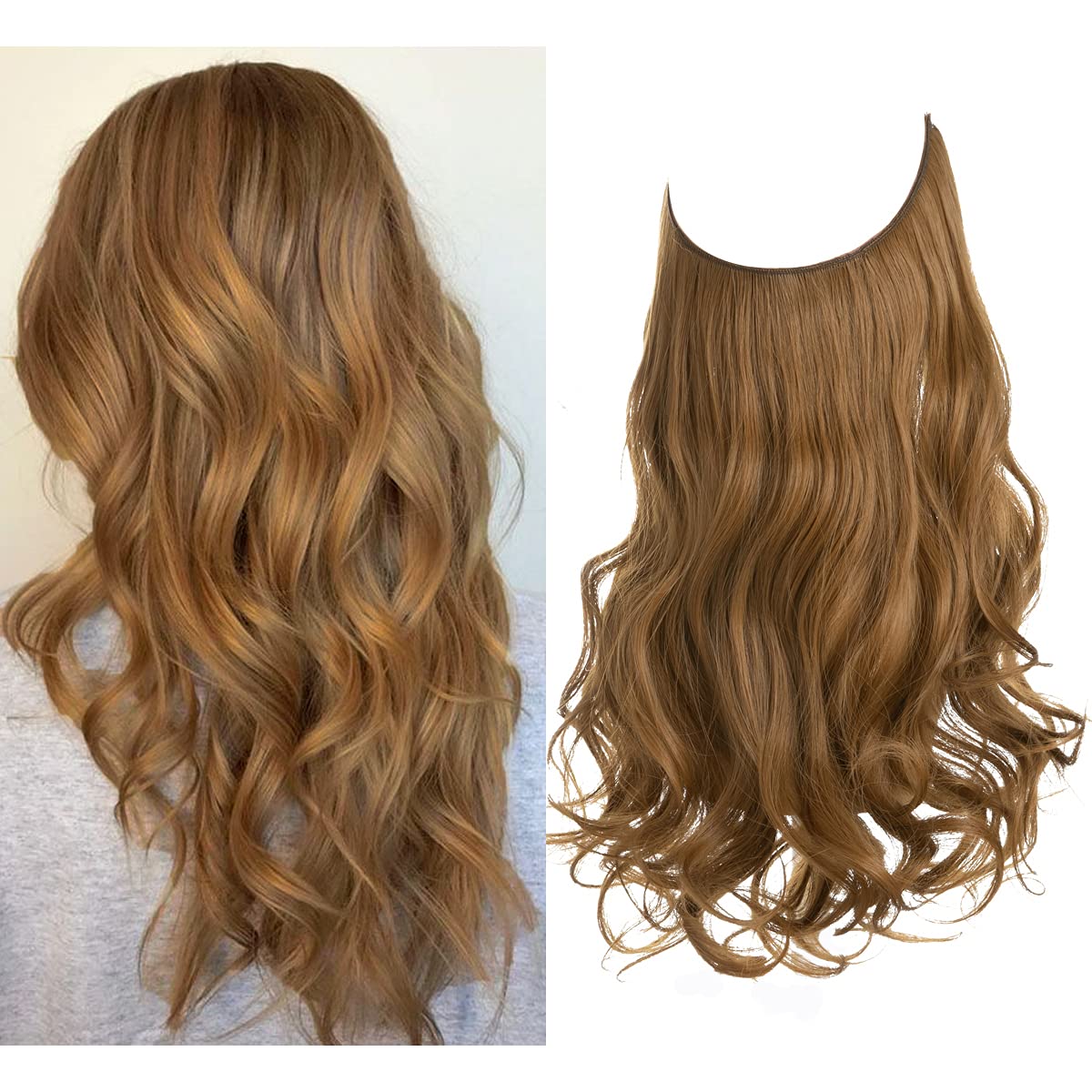 Golden Auburn Halo Hair Extensions