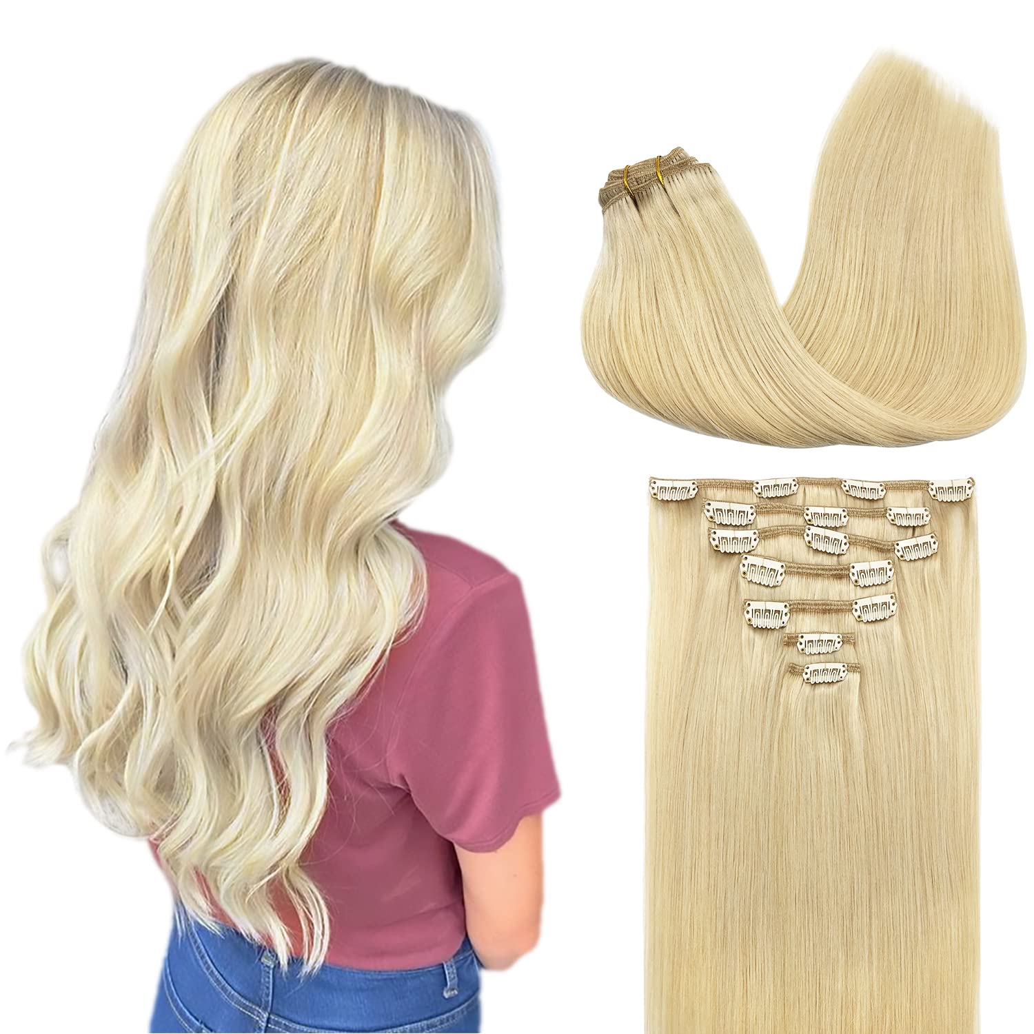 Clip-In Haarverlängerungen in Strandblond