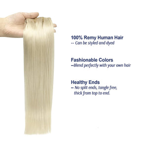 Clip-in-Haarverlängerungen in Platinblond