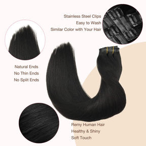 Extensions de cheveux naturels à clips