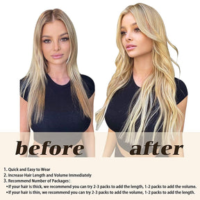 Extensions capillaires à clip châtain clair/blond doré