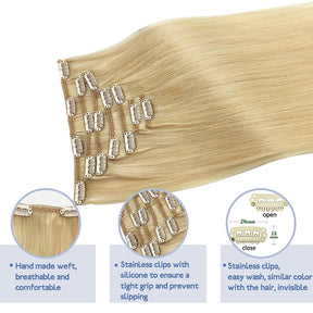 Clip-In Haarverlängerungen in Strandblond