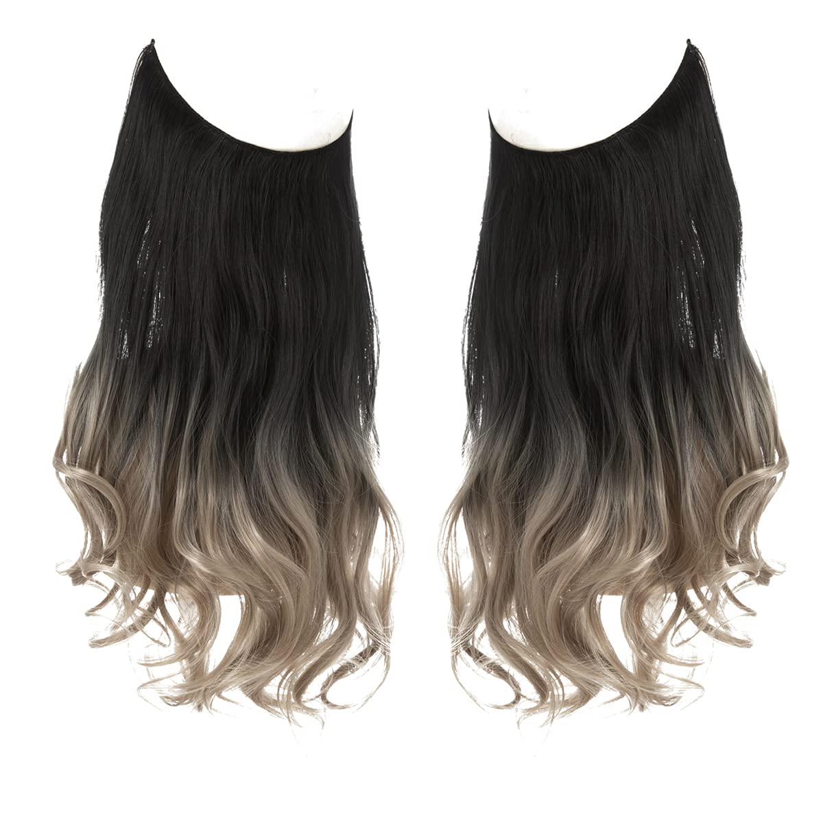 Extensions de cheveux Halo Noir à Blond Cendré