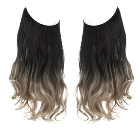 Extensions de cheveux Halo Noir à Blond Cendré