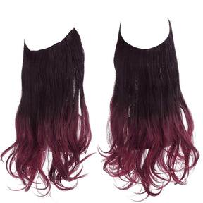 Extensions capillaires halo du noir au rouge bordeaux