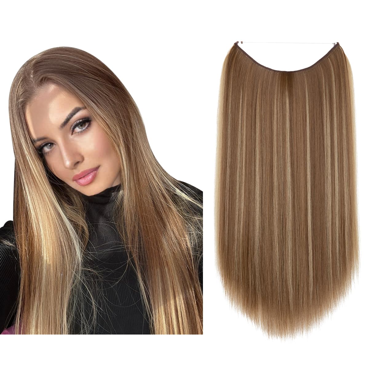 Halo lisse Châtain Cendré Moyen/Blond Cendré