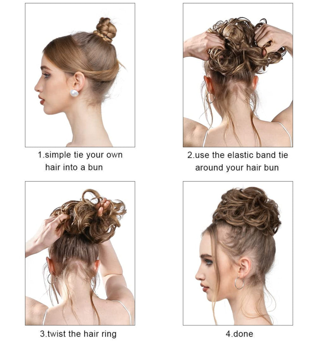 Dunkelblonde Haarknoten (2 Stück)