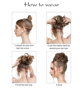 Aschbraune Haarknoten (2 Stück)