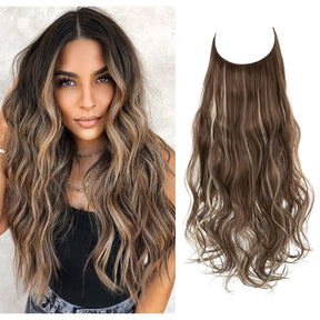Extensions capillaires Halo blond plage/châtain