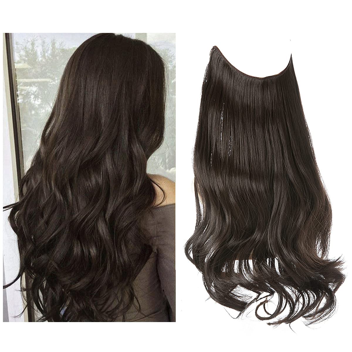 Dark Brown Halo Hair Extensions